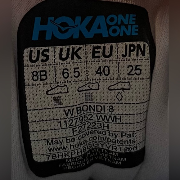 Hoka One One Bondi 8 REFLECTIVE Womens Size 8 Running Shoes Sneakers White - Picture 12 of 13